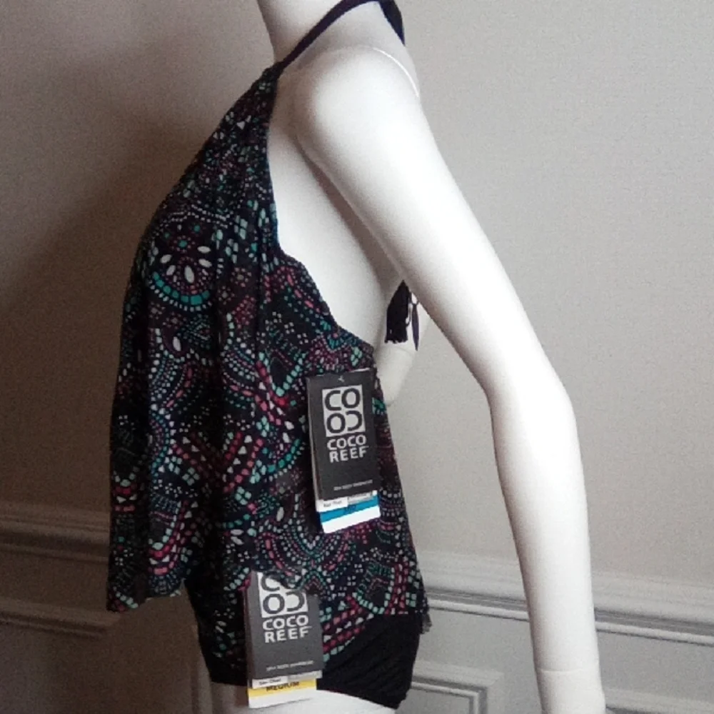 Women's 2pc.COCO REEF Halter Neck Swimsuit, 36D Top, Medium High Waist Bottom